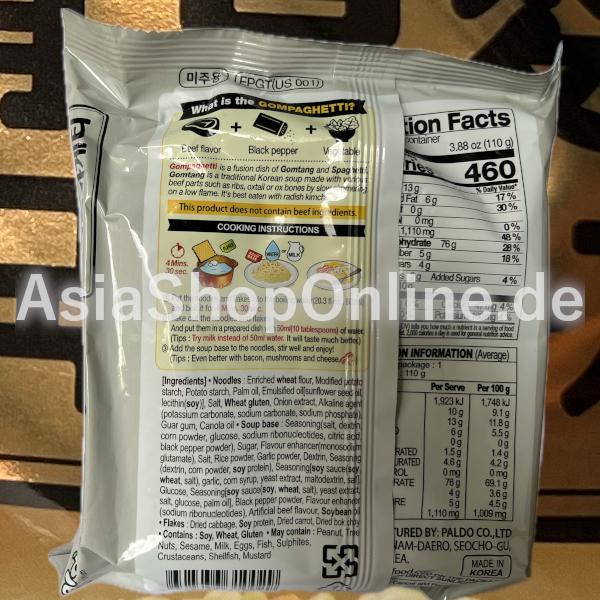 Instant-Nudeln Gomphagetti - Paldo - 110g