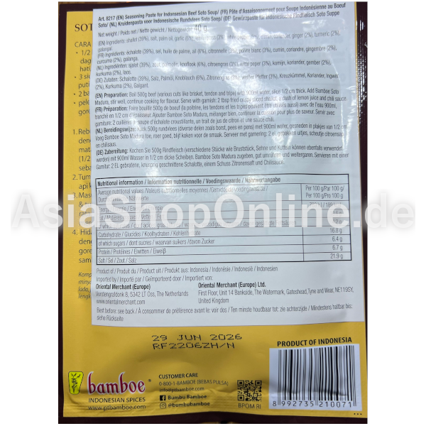 Gewürzpaste für Madura Rindfleisch Suppe - Bamboe - 40g