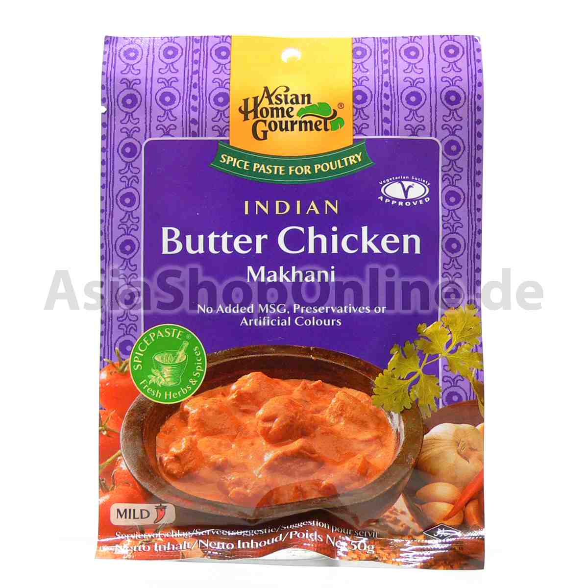Indisches Butterhühnchen Murgh Makhani Würzpaste - Asian Home Gourmet - 50g