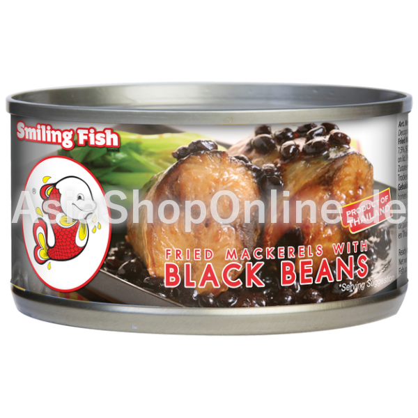 Gebratene Makrelen mit schwarzen Bohnen - Smiling Fish - 108g