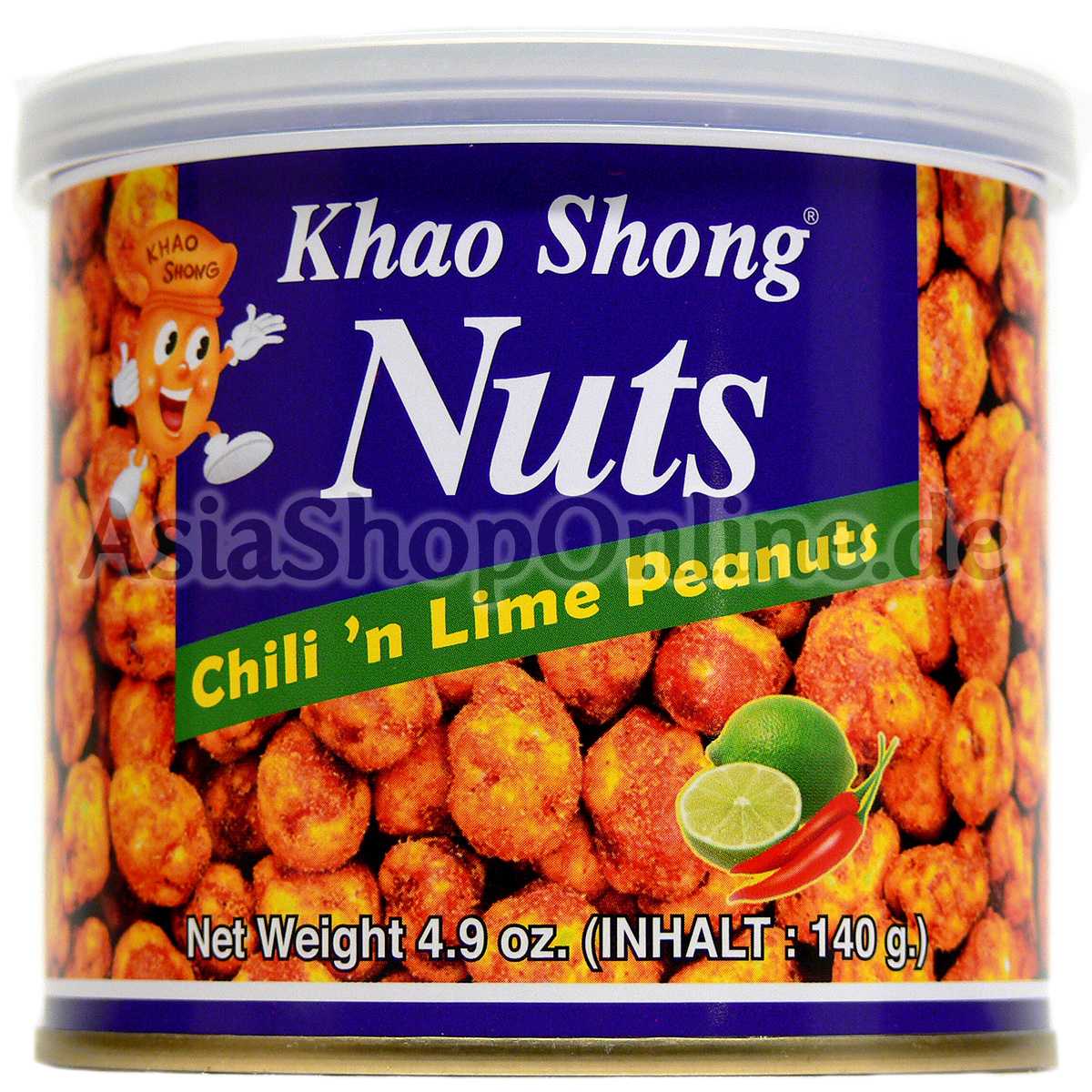Erdnüsse mit Chili und Lime - Khao Shong - 140g