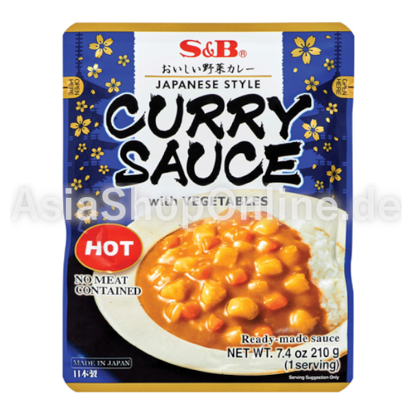 Currysauce mit Gemüse (Scharf) - S&B - 205ml