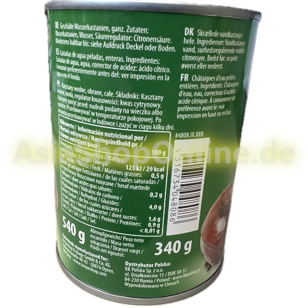 Ganze Wasserkastanien geschält - Diamond - 340g