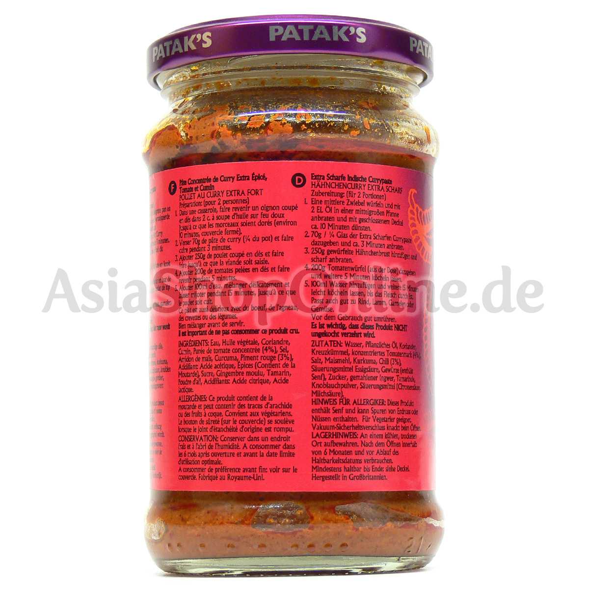 Extra Hot Curry Paste - Pataks - 283g