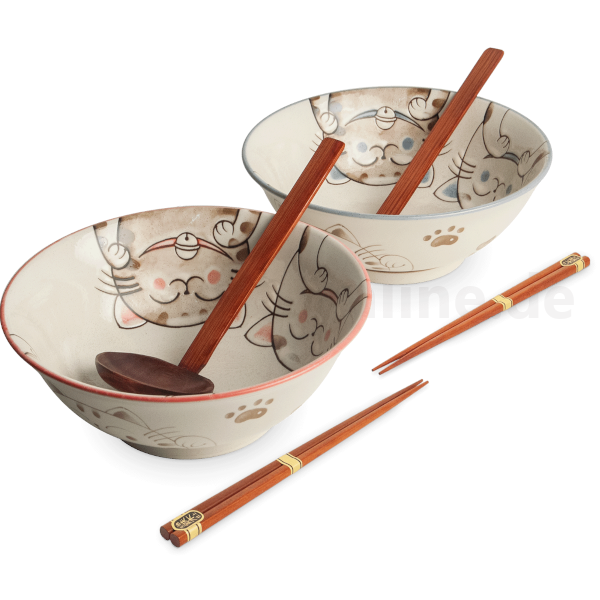 Ramenbowlsatz 20,5 cm Drei Katzen - Edo Japan - 1 Set