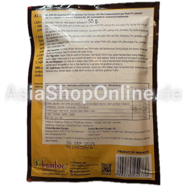 Gewürzpaste für Kalasan gebratene Hähnchen - Bamboe - 55g