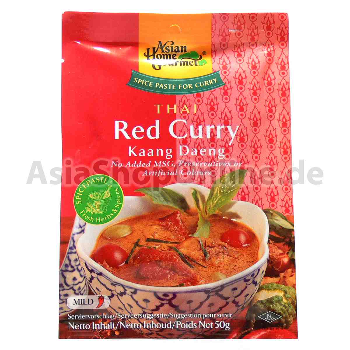 Currypaste für thailändisches rotes Curry - Asian Home Gourmet - 50g