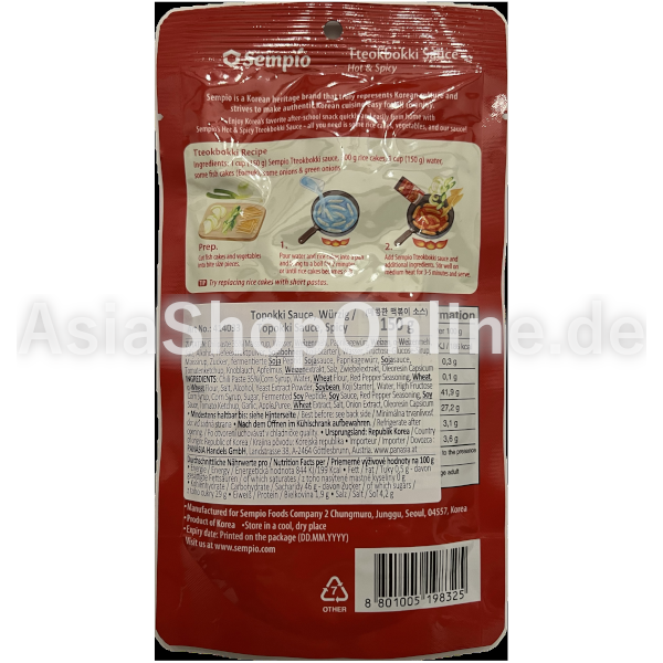 Tteokbokki sauce, scharf - Sempio - 150g