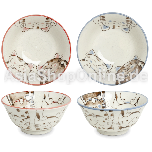 Schale D15cm H7cm 3 Katzen - EDO Japan - 1st