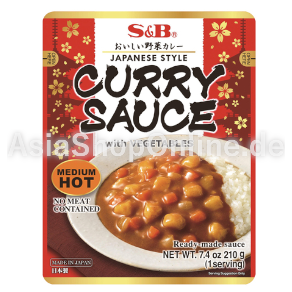 Currysauce mit Gemüse (Mittelscharf) - S & B - 205ml