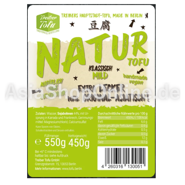 Tofu Natur - Treiber Tofu - 450gr