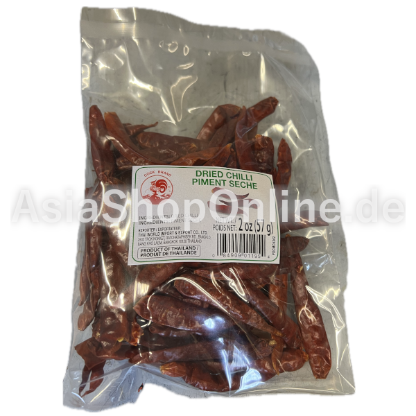Chilis getrocknet ohne Stiel - Cock - 57g